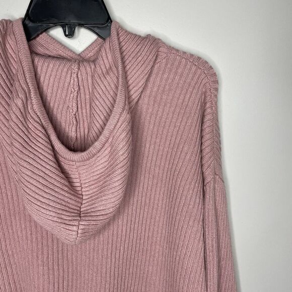 MARISSA WEBB Sweater Womens XS Pink Ribbed Hooded Aria Pullover Wool Blend - Picture 8 of 11